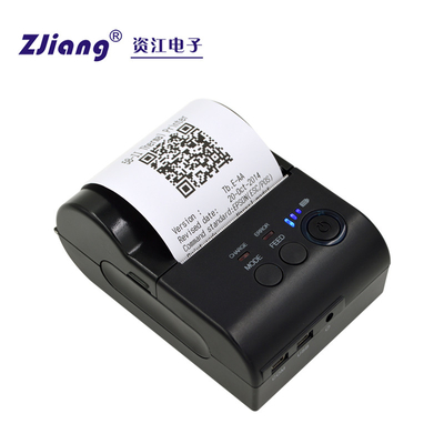 Máy in nhiệt Bluetooth có mã vạch di động 58mm với cổng USB và cổng Com