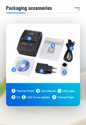 Máy in trực tiếp nhiệt di động POS Máy in Bluetooth mini 58mm
