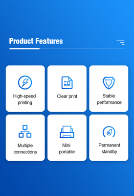 Máy in trực tiếp nhiệt di động POS Máy in Bluetooth mini 58mm